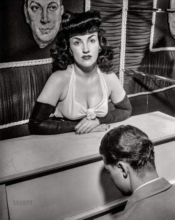 Photo showing: Vivien Garry -- May 1947. New York. Vivien Garry and Teddy Kaye at Dixon's.