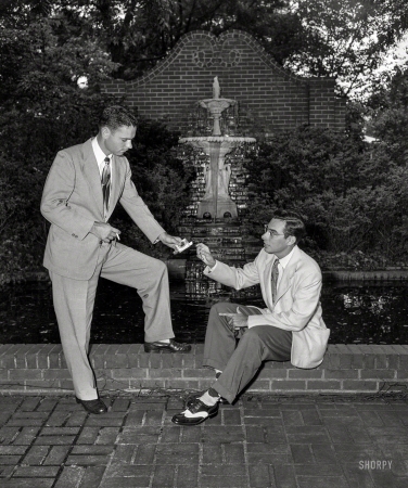 Photo showing: Duds for Dadday -- Columbus, Georgia. Men's Fashion -- Father's Day 1951.