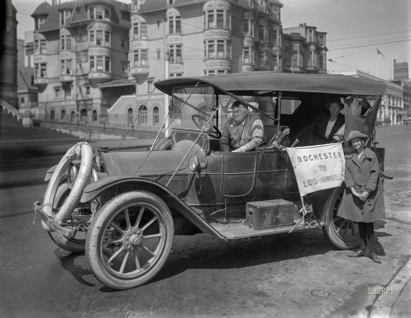 Photo showing: Rochester to L.A. -- Van Ness Avenue in San Francisco, 1921. Rochester to Los Angeles.