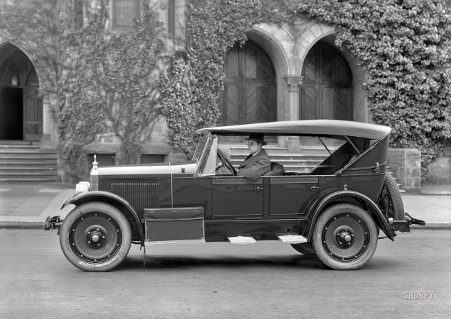Photo showing: Sunday Driver -- San Francisco circa 1923. Auburn 'Beauty-Six' Model 6-39 touring car at First Unitarian Church.