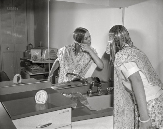 Photo showing: Detangled -- A Chicago beauty parlor circa 1966.