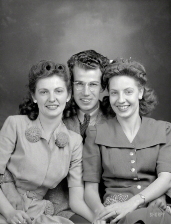 Photo showing: Threes Company -- Circa 1945, photographer Tony Linck and two close associates.