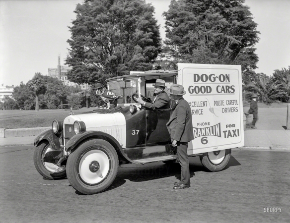Photo showing: Dog-On Taxi -- 1924. REO taxicab, San Francisco.