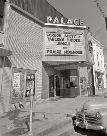 Photo showing: Now Pleying -- October 1956. Phenix City, Alabama. Remodeled Palace Theatre.