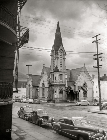 Photo showing: Calvary Presbyterian -- Portland, Oregon, 1948. Calvary Presbyterian Church.