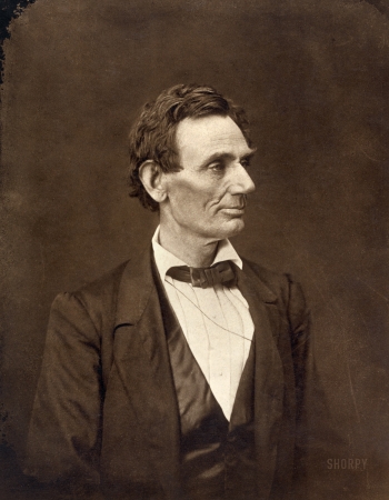 Photo showing: Honestly: 1860 -- June 3, 1860. Springfield, Illinois. Abraham Lincoln, presidential candidate, half-length portrait, facing right.