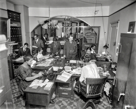 Photo showing: National Benefit Life -- Washington, D.C, circa 1921. National Benefit Life Insurance, interior.