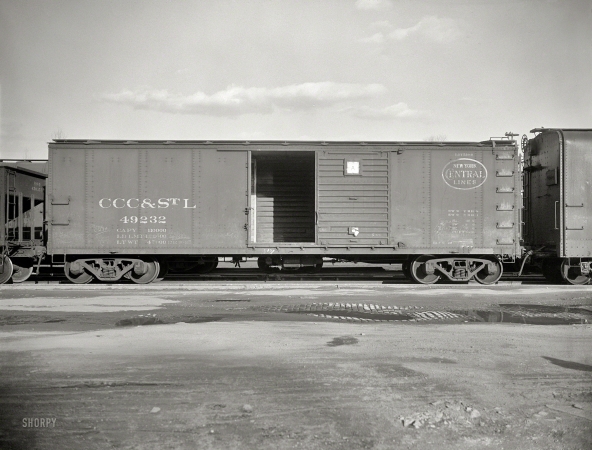 Photo showing: CCC & StL -- Washington, D.C. U.S. News. Freight car, side view, 3/7/38.