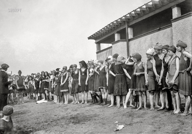 Photo showing: Swim Meet -- July 13, 1919. Washington, D.C. Bathing Beauties -- ladies' swimming meet at Tidal Basin bathing beach.