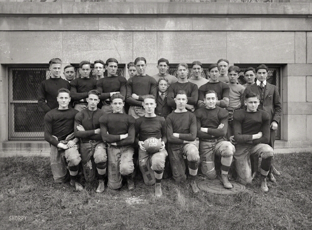 Photo showing: Friday Night Heavies -- Washington, D.C. Tech High football, 1919.
