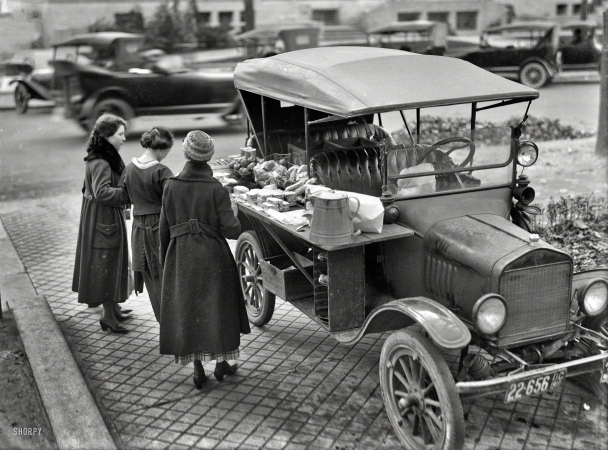 Photo showing: Food Truck -- Washington, D.C., in 1919. Street lunch vendor.