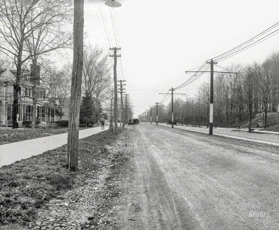 Photo showing: Poles Apart. -- Washington, D.C., 1922. Connecticut Avenue, north from Ingomar Street.