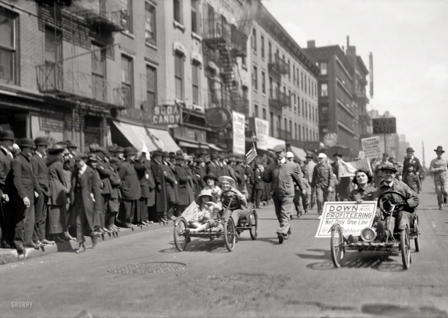 Photo showing: Overalls Parade -- April 24, 1920. New York. A protest against high prices and profiteering.