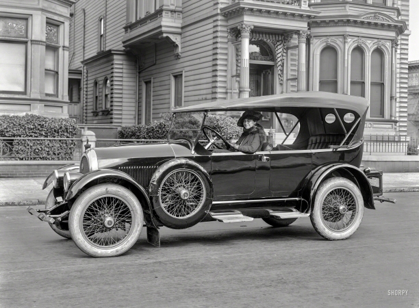 Photo showing: Kissel Me, You Fool -- San Francisco, 1922. Kissel touring car.