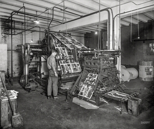 Photo showing: Yesterdays News -- 1926. Rotogravure press, Lanman Engraving Co. Printing
the Sunday, Jan. 31 Pictorial Section of the Washington Post. 