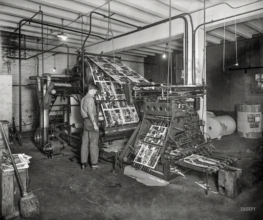 Photo showing: Yesterdays News -- 1926. Rotogravure press, Lanman Engraving Co. Printing
the Sunday, Jan. 31 Pictorial Section of the Washington Post. 