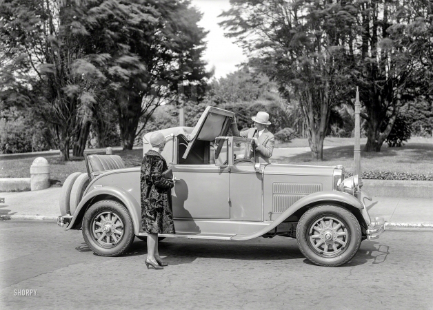 Photo showing: Top This -- San Francisco, 1929. Nash convertible coupe at Golden Gate Park.