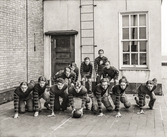 Photo showing: Office Boys -- Washington, D.C., circa 1928. Chesapeake & Potomac Telephone Co. office boys football team.