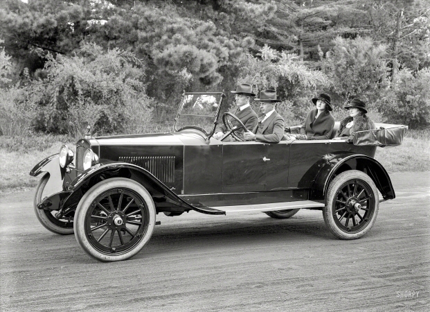 Photo showing: Two Plus Two -- San Francisco circa 1920. Grant touring car.