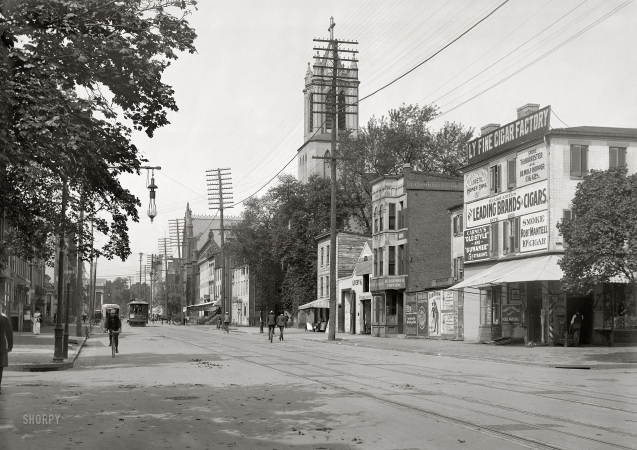 Photo showing: Cigar Corner -- September 1901. Washington, D.C. View of G Street N.W. looking west from 13th Street.