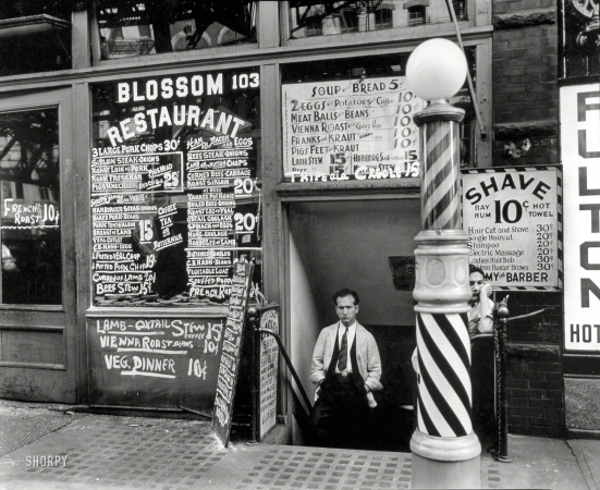 Photo showing: Blossom Restaurant -- Oct. 3, 1935. 103 Bowery, Manhattan.