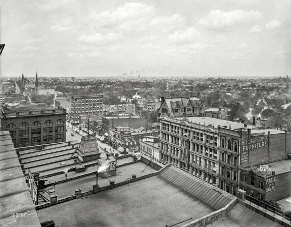 Photo showing: Rooftop Detroit -- Detroit circa 1899. Detroit N.E. from Chamber of Commerce.