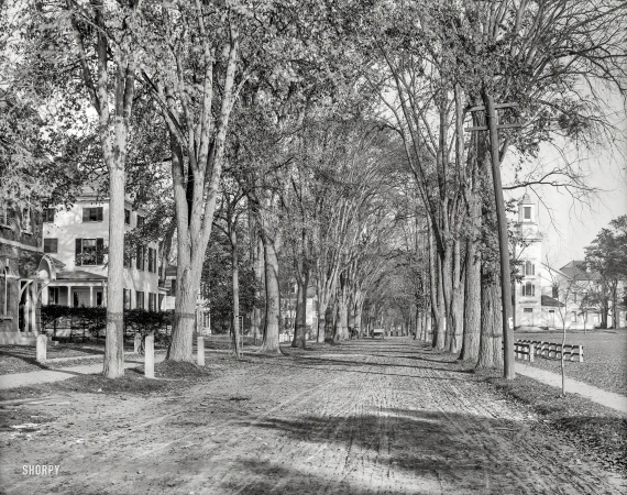 Photo showing: Hanover Under the Elms -- Hanover, New Hampshire, circa 1900. North Main Street, Dartmouth College.