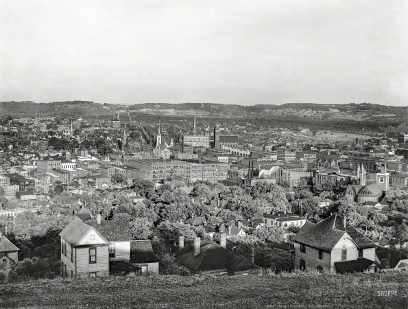 Photo showing: Missionary Ridge -- Tennessee circa 1902. Chattanooga and Missionary Ridge from Cameron Hill.