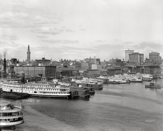 Photo showing: Bromo-Seltzer Tower -- Baltimore, Maryland, circa 1912. Baltimore waterfront and skyline.