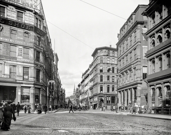Photo showing: Summer Street -- Boston circa 1904.