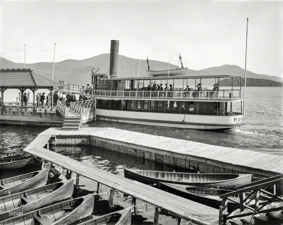 Photo showing: First of the Mohicans -- 1904. Sagamore Hotel dock, Green Island, Lake George, N.Y. 