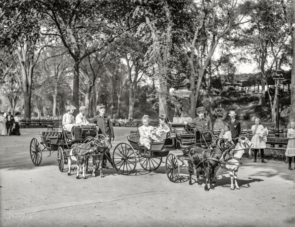 Photo showing: Kids These Days -- New York, 1904. Goat carriages in Central Park.