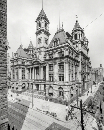 Photo showing: Pittsburgh P.O. -- Circa 1904. Post Office, Fourth Avenue and Smithfield Street.