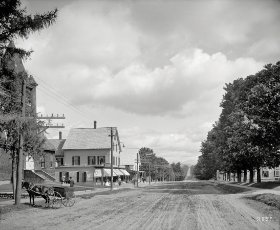 Photo showing: O Little Town -- Circa 1907. Bethlehem Street looking east. Bethlehem, White Mountains, New Hampshire.