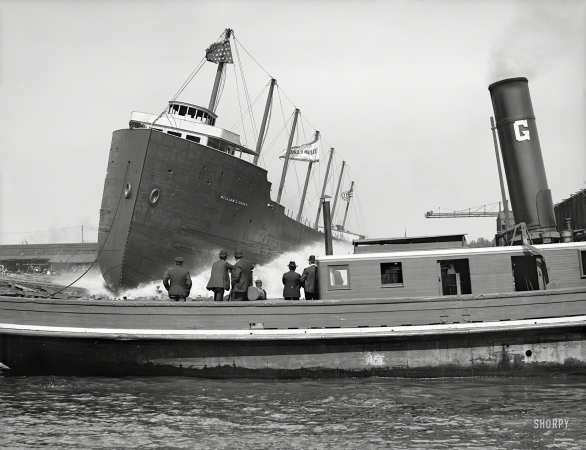 Photo showing: Float Your Boat -- June 24, 1905. Steamer William E. Corey, the launch, South Chicago, Ill.
