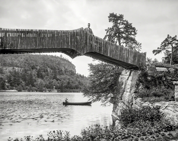 Photo showing: The Overseer -- Mohonk Lake, N.Y., circa 1902. Sky Top from rear of Mohonk Mountain House.