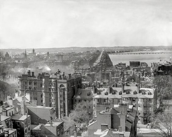 Photo showing: Back Bay -- Circa 1904. Boston, Massachusetts. Back Bay from the State House dome.