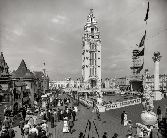 Photo showing: Daydream -- New York circa 1905. Dreamland Park and tower, Coney Island.