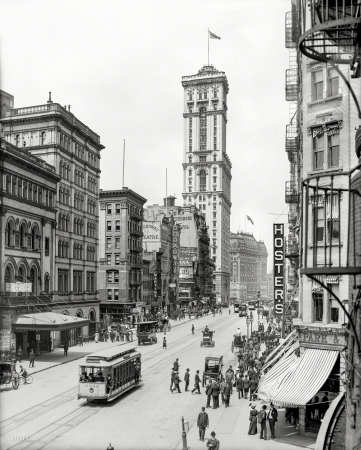 Photo showing: 1 Times Square -- Broadway and Times Building (1 Times Square), New York circa 1905.
