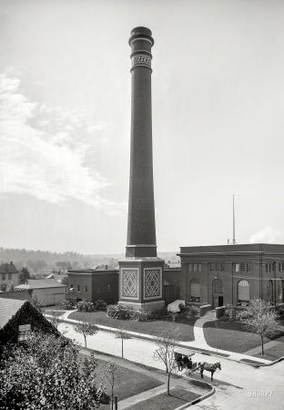 Photo showing: Cash Stack -- Dayton, Ohio, 1902. Power House, National Cash Register Co.