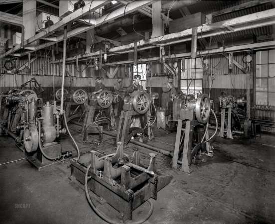Photo showing: The Testing Room -- November 1903. The testing room, Leland & Faulconer Manufacturing Co., Detroit, Michigan.