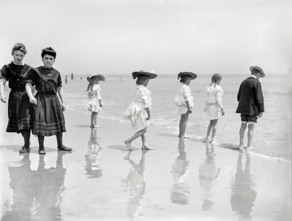 Photo showing: Shark Week -- New York circa 1905. On the beach, Coney Island.