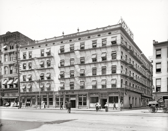 Photo showing: Keelers Korner -- 1908. Keeler's Hotel, Albany, N.Y.