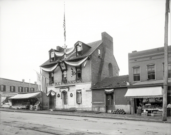 Photo showing: O Say Can You See -- 1908. Key Mansion, Washington, D.C. The Georgetown residence of Star-Spangled Banner author Francis Scott Key.