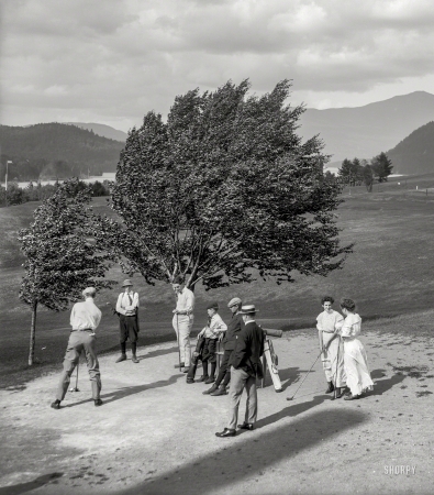 Photo showing: Blowing Tree II -- 1909. Stevens House golf links, Lake Placid, Adirondack Mountains, New York.</br />
ALTERNATE VERSION: <a href=https://www.junipergallery.com/node/9994><u>Click here.</u></a>