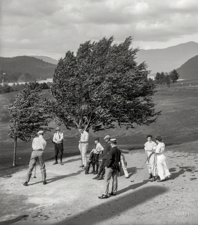 Photo showing: Blowing Tree II -- 1909. Stevens House golf links, Lake Placid, Adirondack Mountains, New York.</br />
ALTERNATE VERSION: <a href=https://www.junipergallery.com/node/9994><u>Click here.</u></a>