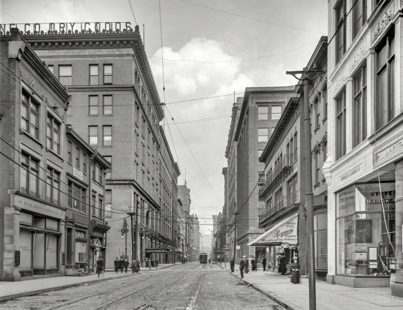 Photo showing: Dry Goods -- Pittsburgh circa 1912. Pennsylvania Avenue and Joseph Horne's store.