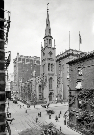 Photo showing: Marble Collegiate -- October 1907. Marble Collegiate Church, Fifth Avenue, New York.