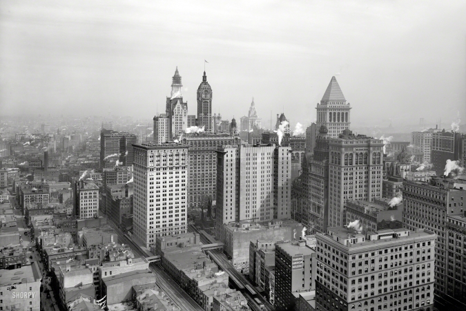 Photo showing: Gotham Rising -- New York circa 1912. The big buildings of Lower Manhattan.