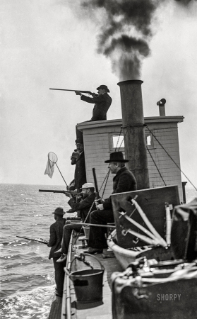 Photo showing: Duck Dynasty -- Florida circa 1897. Duck shooting from steamboat Cleo on the Indian River.